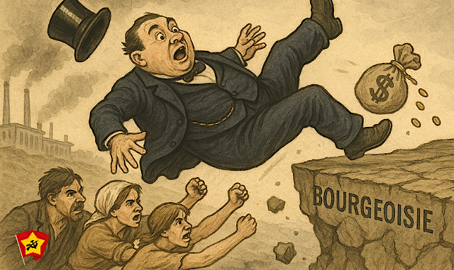 Die Redaktion sucht Hilfe . Wer kann solche oder ähnliche Grafikenken am PC nach einer Bildvorlage erstellen Sturz der Bourgeoisie | Symbolbild | digitale Komposition RoterMorgen 2025